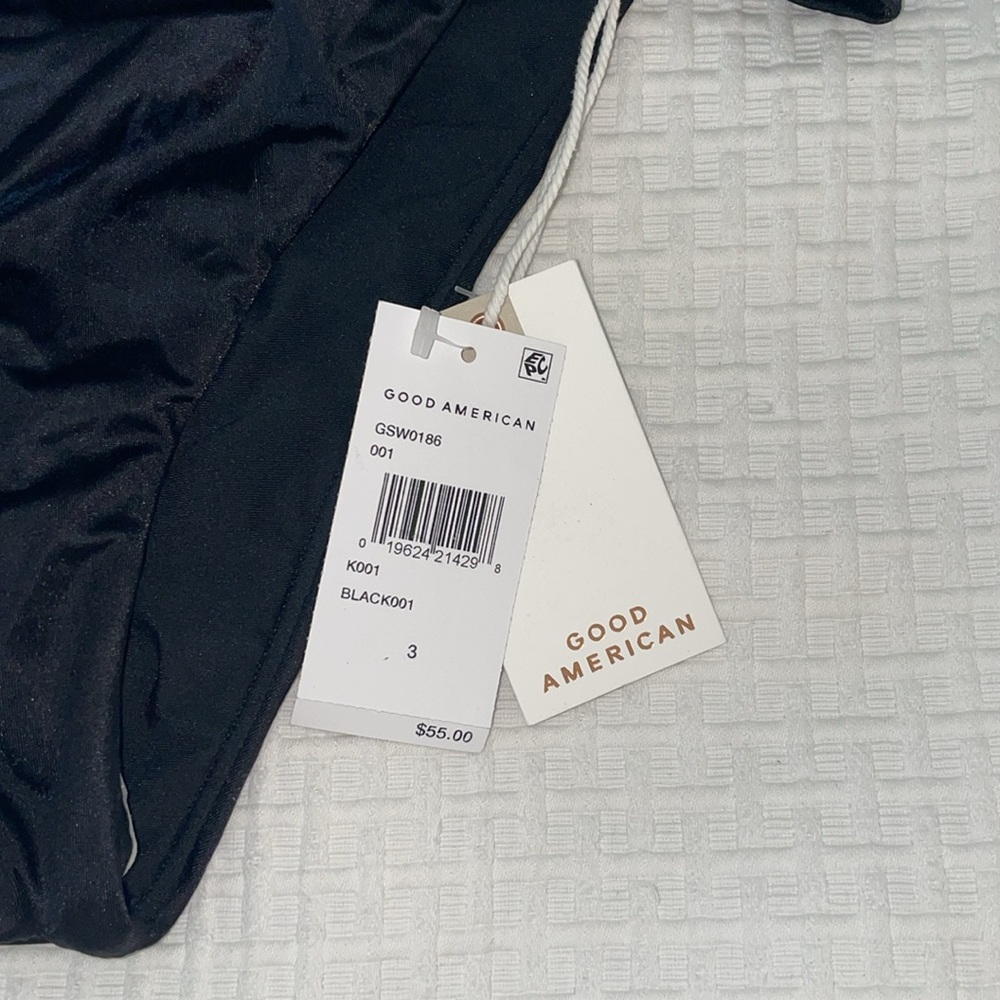 Good American black bikini bottoms